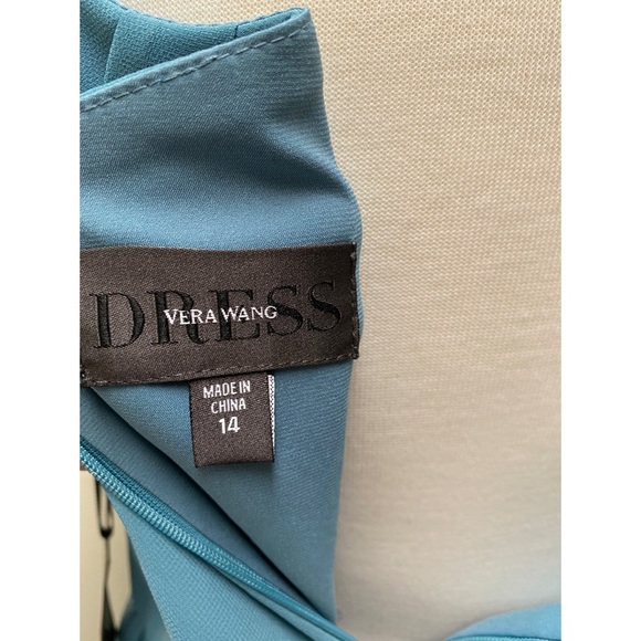 Vera Wang Off-the-Shoulder Charmeuse Dress - Picture 6 of 7